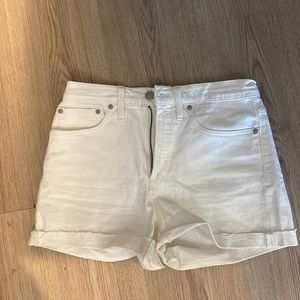 Madewell white jean shorts